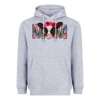 Heather Grey mom with cow mothers day Heavyweight Hoodie - texasbilliewilder