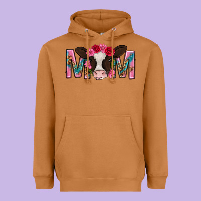 Mom With Cow Mothers Day Heavyweight Hoodie Designed By Texasbilliewilder