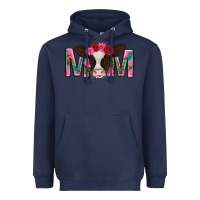 Navy mom with cow mothers day Heavyweight Hoodie - texasbilliewilder