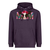 Plum mom with cow mothers day Heavyweight Hoodie - texasbilliewilder