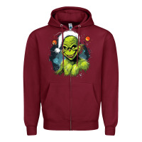 Burgundy Grinch Zipper Hoodie - Unal Design