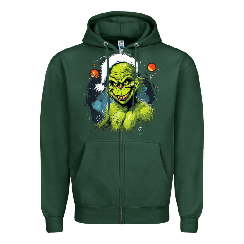 Grinch Zipper Hoodie by Unal Design | Teevron