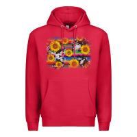 Cardinal serape cowhide sunflower background Premium Hoodie - AdoDesignShop