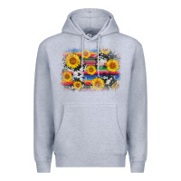 Heather Grey serape cowhide sunflower background Premium Hoodie - AdoDesignShop