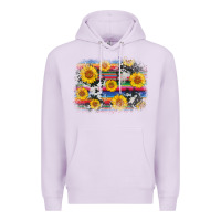 Lilac serape cowhide sunflower background Premium Hoodie - AdoDesignShop