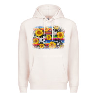 Pale Pink serape cowhide sunflower background Premium Hoodie - AdoDesignShop