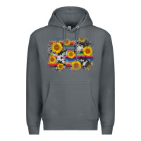 Rock serape cowhide sunflower background Premium Hoodie - AdoDesignShop
