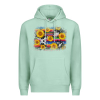 Seafoam serape cowhide sunflower background Premium Hoodie - AdoDesignShop