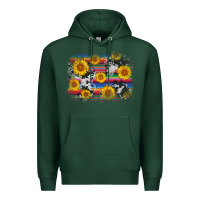 Sports Green serape cowhide sunflower background Premium Hoodie - AdoDesignShop