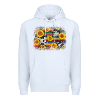 White serape cowhide sunflower background Premium Hoodie - AdoDesignShop