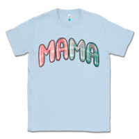 Dusty Blue mama christmas plaid Classic Tee - MaliasSmallBusiness