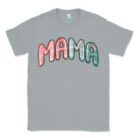 Heather Grey mama christmas plaid Classic Tee - MaliasSmallBusiness