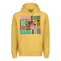 Antique Gold mom mama mommy with hearts Premium Hoodie - AdoDesignShop
