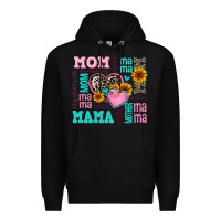Black mom mama mommy with hearts Premium Hoodie - AdoDesignShop