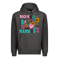 Charcoal Heather mom mama mommy with hearts Premium Hoodie - AdoDesignShop