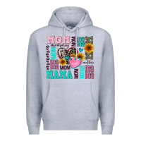 Heather Grey mom mama mommy with hearts Premium Hoodie - AdoDesignShop