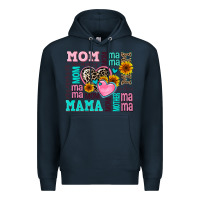 Navy mom mama mommy with hearts Premium Hoodie - AdoDesignShop