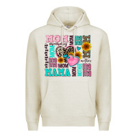 Oatmeal Heather mom mama mommy with hearts Premium Hoodie - AdoDesignShop