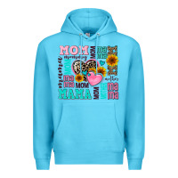 Ocean Blue mom mama mommy with hearts Premium Hoodie - AdoDesignShop
