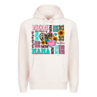 Pale Pink mom mama mommy with hearts Premium Hoodie - AdoDesignShop