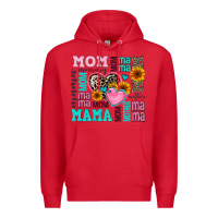 Red mom mama mommy with hearts Premium Hoodie - AdoDesignShop