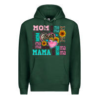 Sports Green mom mama mommy with hearts Premium Hoodie - AdoDesignShop