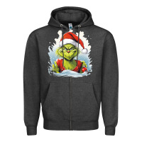 Charcoal Heather Grinch Zipper Hoodie - Unal Design