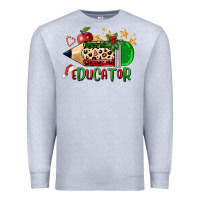 Heather Grey christmas educator pencil Premium Sweatshirt - FaDigitalArtStudio