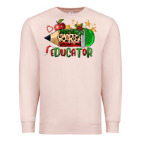 Pale Pink christmas educator pencil Premium Sweatshirt - FaDigitalArtStudio