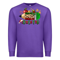 Purple christmas educator pencil Premium Sweatshirt - FaDigitalArtStudio