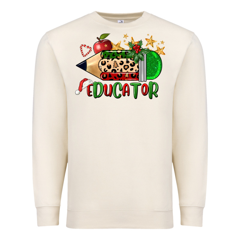 Christmas Educator Pencil Premium Sweatshirt by FaDigitalArtStudio | Teevron