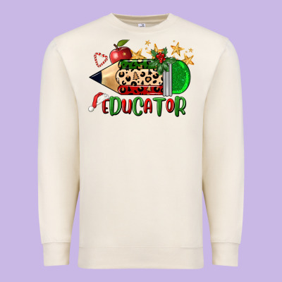 Christmas Educator Pencil Premium Sweatshirt Designed By Fadigitalartstudio