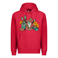 Cardinal wheel bull skull western cowboy Premium Hoodie - AdoDesignShop