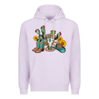 Lilac wheel bull skull western cowboy Premium Hoodie - AdoDesignShop