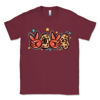 Burgundy 2024 stars and leopard Classic Tee - MaliasSmallBusiness