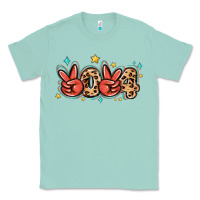 Seafoam 2024 stars and leopard Classic Tee - MaliasSmallBusiness