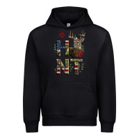 Black Deer Hunting Usa Flag Urban Hoodie - LillyAllenDesigns