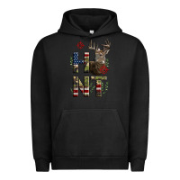 Pigment Black Deer Hunting Usa Flag Urban Hoodie - LillyAllenDesigns