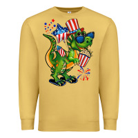 Antique Gold 4th of July T-Rex Premium Sweatshirt - CowGirlArtShop