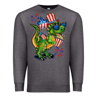 Charcoal Heather 4th of July T-Rex Premium Sweatshirt - CowGirlArtShop
