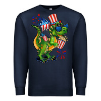 Navy 4th of July T-Rex Premium Sweatshirt - CowGirlArtShop