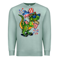 Seafoam 4th of July T-Rex Premium Sweatshirt - CowGirlArtShop