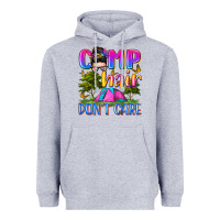 Heather Grey camp hair don't care Heavyweight Hoodie - Zillion Design Studio