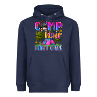 Navy camp hair don't care Heavyweight Hoodie - Zillion Design Studio