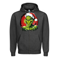 Charcoal Heather Grinch Zipper Hoodie - Unal Design