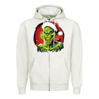 Oatmeal Heather Grinch Zipper Hoodie - Unal Design
