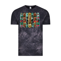 Cloud Black football serape cowhide turquoise glitter  brushstrokes Vintage Tee - Artiststas