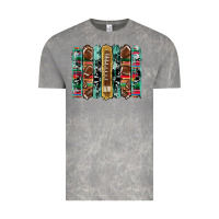 Cloud Rock football serape cowhide turquoise glitter  brushstrokes Vintage Tee - Artiststas