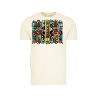 Vintage Arctic football serape cowhide turquoise glitter  brushstrokes Vintage Tee - Artiststas