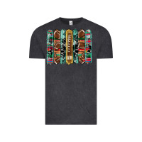 Vintage Black football serape cowhide turquoise glitter  brushstrokes Vintage Tee - Artiststas